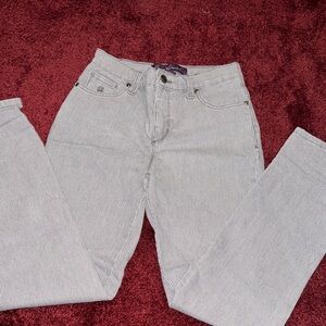 Gloria Vanderbilt Striped Gray Jeans